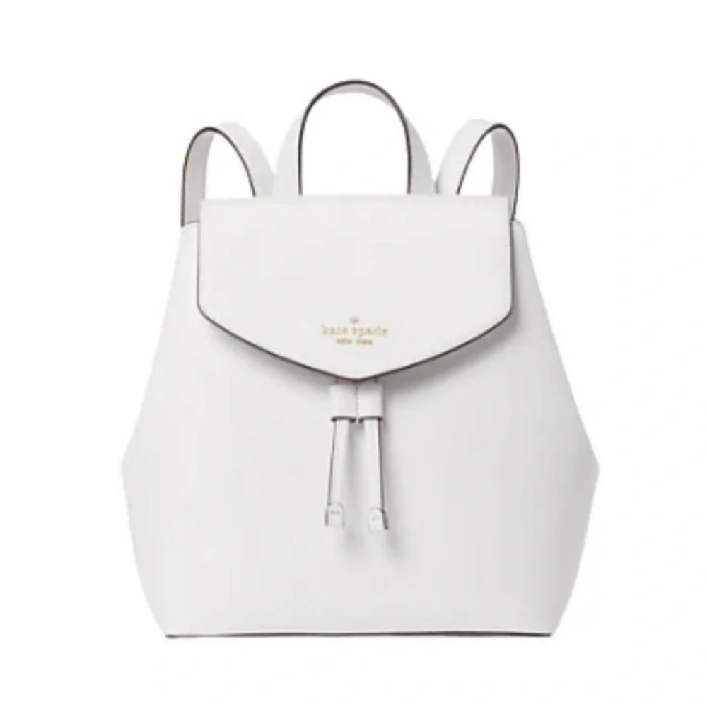 Kate Spade Lizzie Drawstring Backpack White Medium